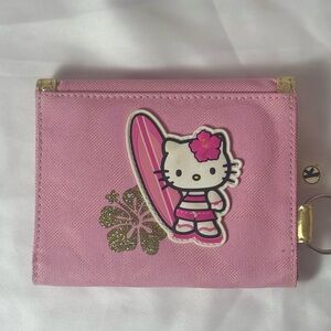 Sanrio Hello Kitty Pink Surfboard Hibiscus Wallet